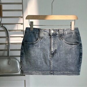 Classic Washed Denim Mini Skirt